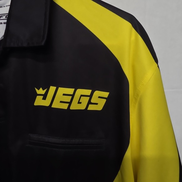 JEGS Black Yellow Performance Polo Shirt Mens 2XL PRO MFG Racing Shop Work - Picture 3 of 5